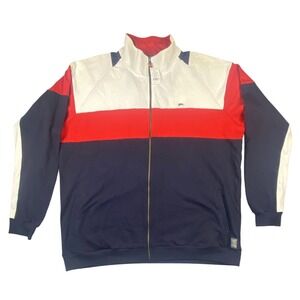 A. Tiziano Ralph Track Jacket Mens 5XL Navy Red White Colorblock 81ATC0001 NWT